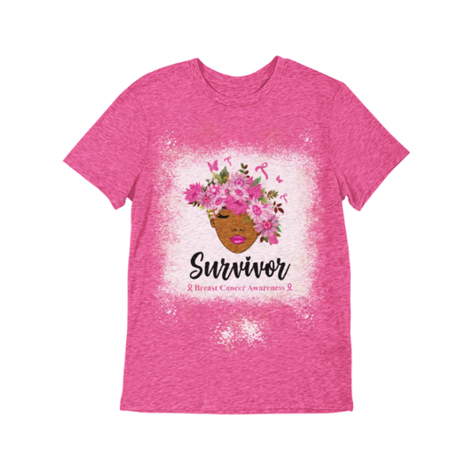 Bleached Short Sleeve Breast Cancer Survivor T-Shirt