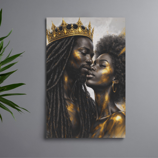 Royal Bond Canvas Art – Black Love & Power Statement Piece