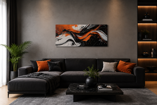 Modern Abstract Canvas Wall Art – 24" x 48" Gallery Wrapped Canvas